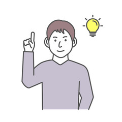Vector illustration of a young man having good idea ( inspiration, innovation )