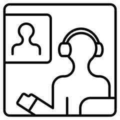 Online video conference vector icon isolated on a white background.