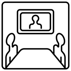 Online video team conference vector icon isolated on a white background.