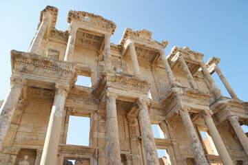 Obraz premium Close up of the ancient Library of Celsus.