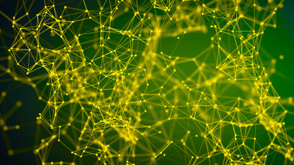 Network connection system.Background with connection dots and lines. Big data vizualization. 3d rendering. 