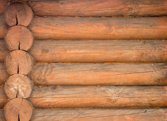 fragment of the wall of a log house,wall texture