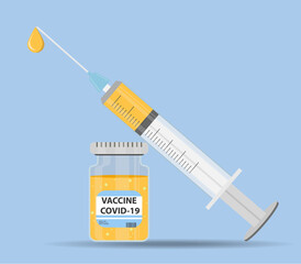 Coronavirus Vaccine. Vaccination campaign and treatment. Kill coronavirus covid-19 coming soon