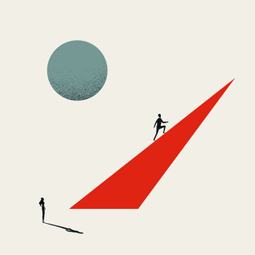 Business Inequality And Gender Gap Vector Concept. Symbol Of Discrimination, Unequal Opportunity. Minimal Illustration