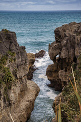 Fototapeta na wymiar Pancake Rocks near Punakaiki in New Zealand