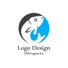 Fish logo template. Creative vector symbol