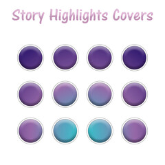 Set of Instagram Story Highlights Covers Icons. Colourful unique blog templates