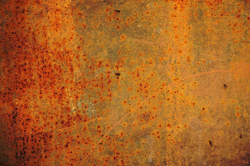 Rusty old metal texture with remnants of the paint. Grungy background for any design. 