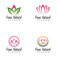 Beauty Vector lotus flowers design logo Template icon