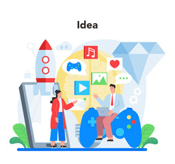 Mobile app development concept. Modern technology and smartphone