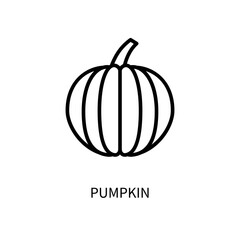 Pumpkin Line Icon In A Simple Style. A set of vector icons in a simple style, isolated on a white background. 64x64 pixel