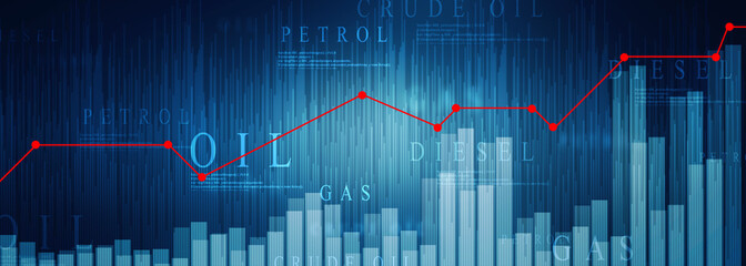2d rendering Stock market online business concept. business Graph 