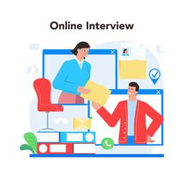 Online job interview concept. Idea of employment and hiring procedure.