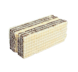 Wafers with chocolate isolated on white background