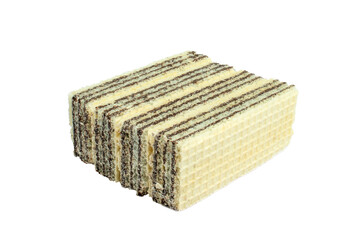 Wafers with chocolate isolated on white background