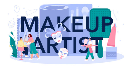 Make up artist typographic header. Professional artist