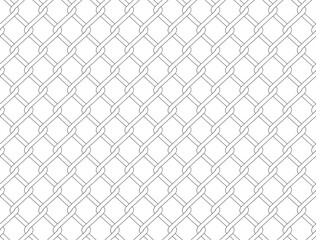 Chain link fence seamless isolated on white