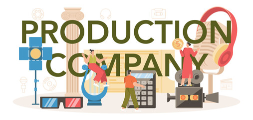 Production company typographic header. Film and music production