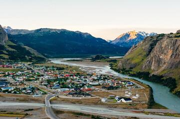 El Chalten, small mountain village in Southern Patagonia, Argentina - august, 2019