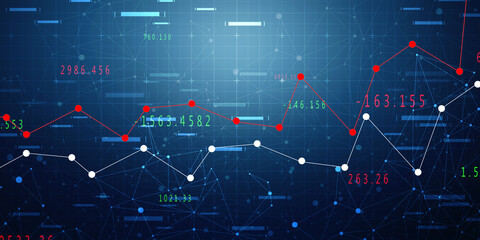 2d rendering Stock market online business concept. business Graph 