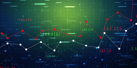 2d rendering Stock market online business concept. business Graph 