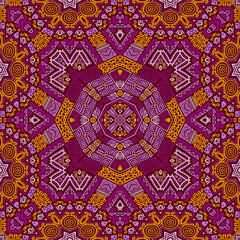 Purple orange african motifs Kenya geometric seamless pattern vector design. - obrazy, fototapety, plakaty