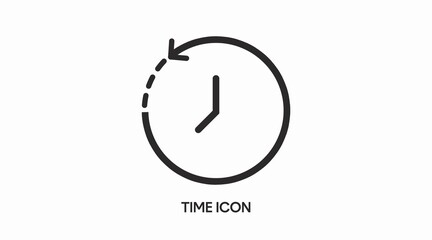 Vector Iolated Illustration of a Clock. Black and White Time Icon