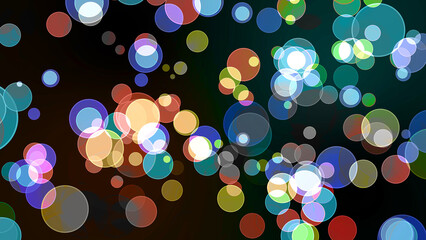 rainbow bubble divine dimension bokeh blur absract dark blue isolated