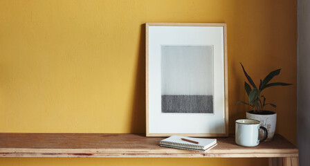 Modern graphics on a yellow background