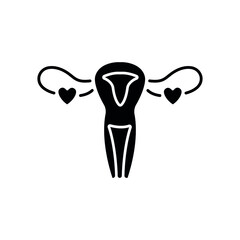 Egg donor glyph icon. Surgical medicine. Thin line customizable illustration. Contour symbol. Vector isolated outline drawing.