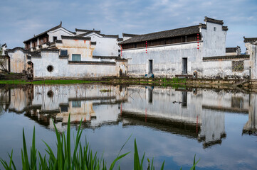 Chinese Hui style buildings by the lake