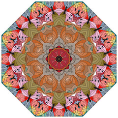 Colorful cute Mandalas. Decorative unusual round ornaments.