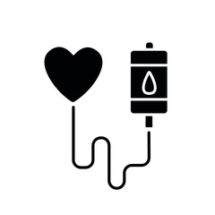 Blood donor chalk icon. Surgical medicine. Thin line customizable illustration. Contour symbol. Vector isolated outline drawing.