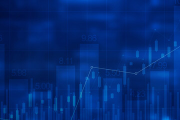 2d rendering Stock market online business concept. business Graph 