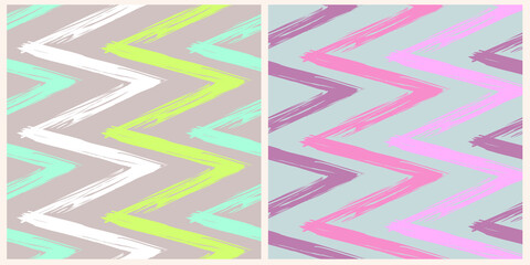 Set of patterns with an asymmetric pattern, abstract collage. Brushstrokes. Freehand digital art backgrounds for flyer, poster, cover, textile print. 
