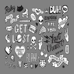 set of hand drawn icons