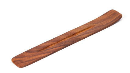 stand for incense sticks made of natural wood on a white isolated background