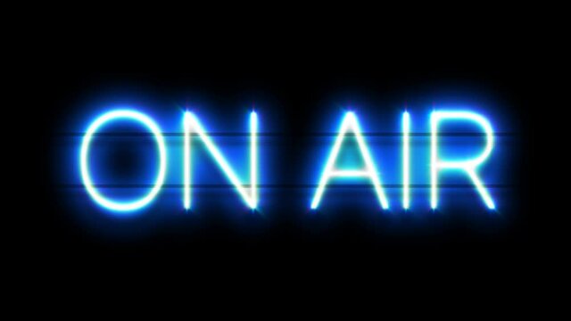 On Air neon sign appear on black background.