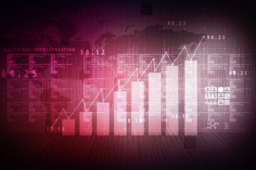 2d rendering Stock market online business concept. business Graph 