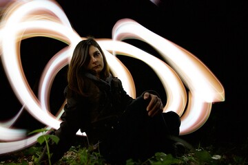 Light painting portrait