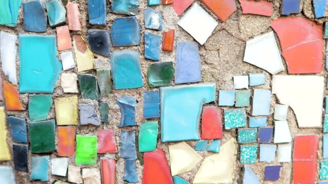 colored mosaic art background texture decoration old surface architecture ceramic glass