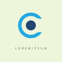 C Letter Business Logo Design Template. Modern Shape Icon Line Art Vector