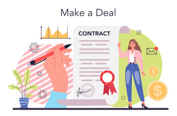 Deal concept. Official contract and business handshake. Idea of partnership