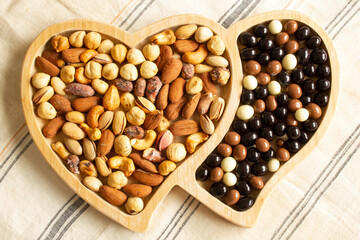 Mixed nuts and chocolate balls