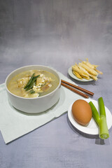Korean food Dried pollack soup and vegetable.