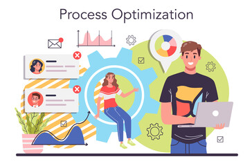 Process optimization concept. Idea of business improvement