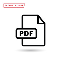 PDF icon vector. PDF file sign