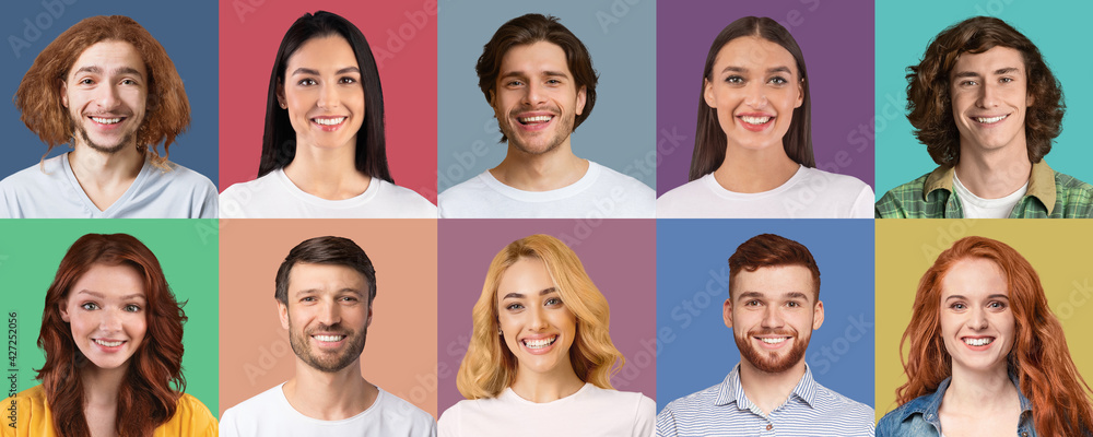 Canvas Prints Composite collage of happy diverse young people