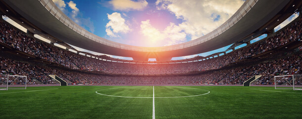 a soccer stadium in the summer in the sun © Igor Link