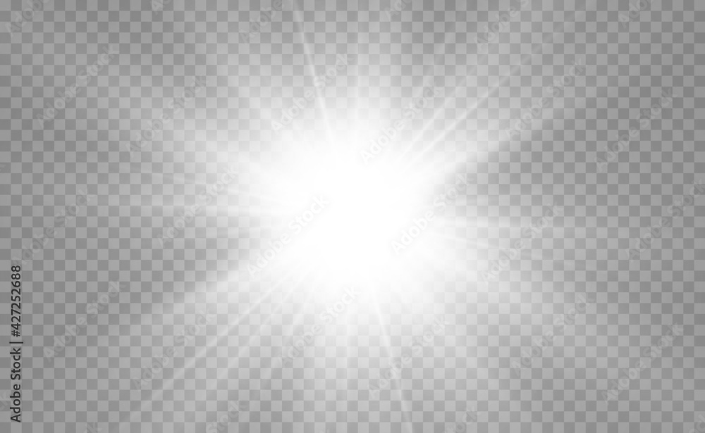 Aufkleber special lens flash, light effect. the flash flashes rays and searchlight. illust.white glowing light